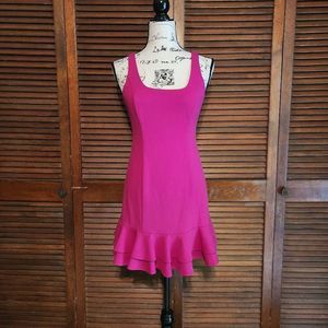 Chelsea28 Fuschia Pink Ruffle Hem Mini Dress
